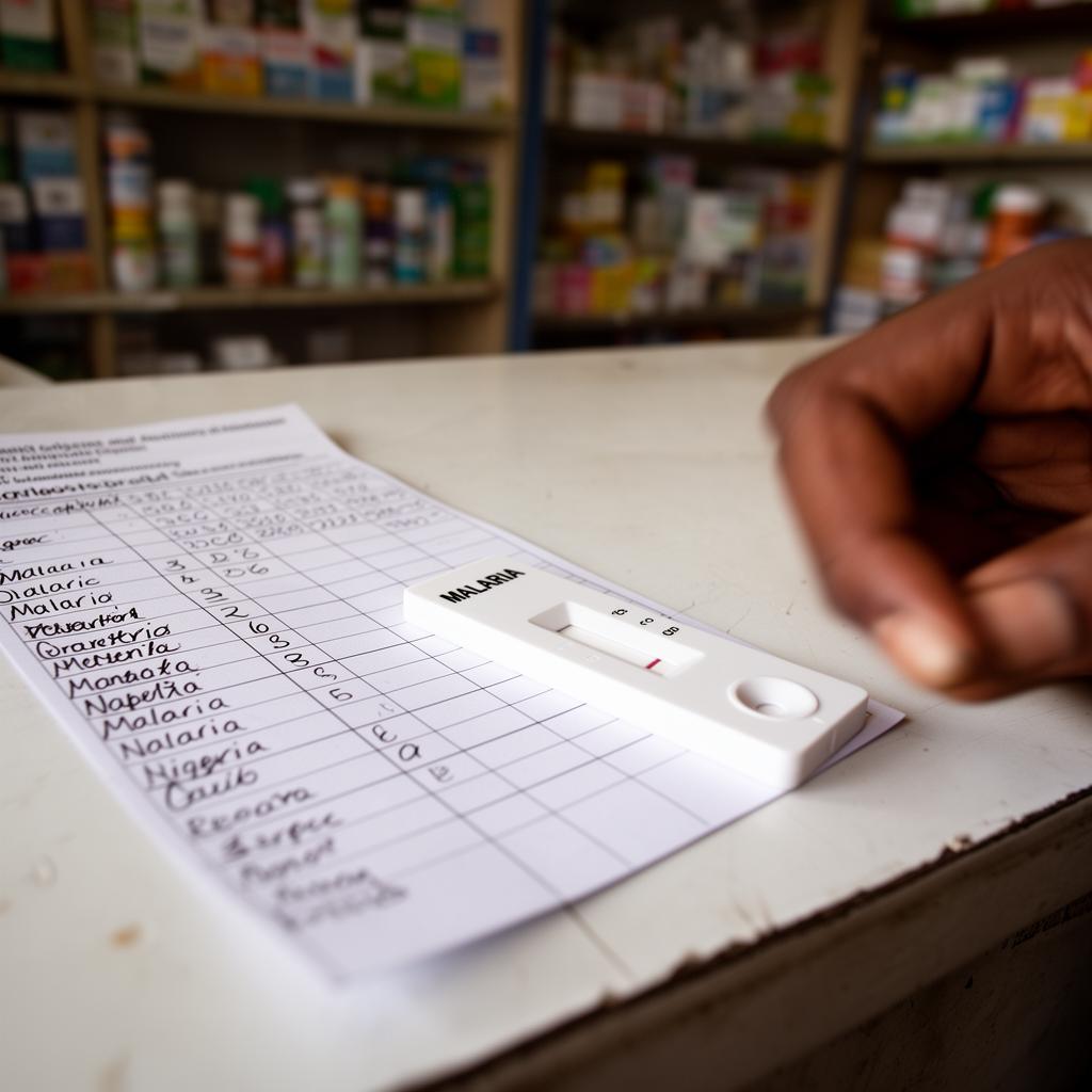 Side-by-side comparison illustration of provider-reported and validated malaria test positivity in northern Nigeria